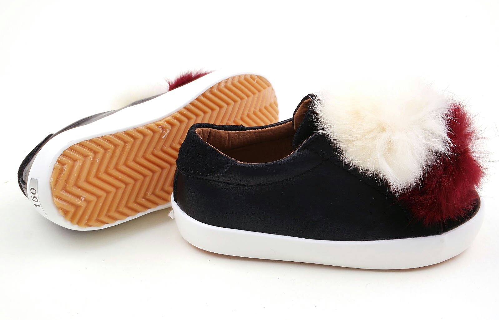 NEW KIDS SHOES baby girl child black white slip-on