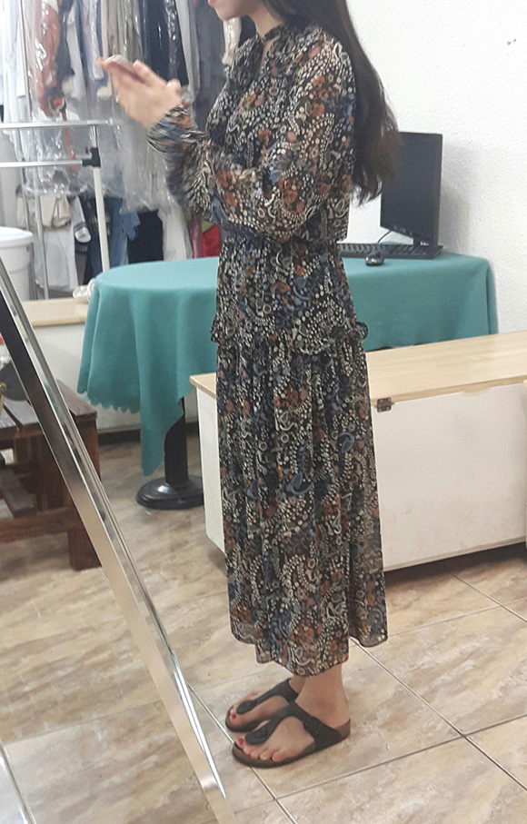 New Women Dress Flower Chiffon Long Dress