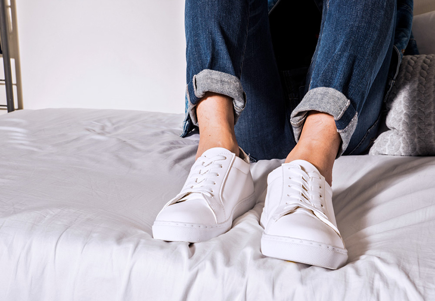 Men Height Shoes Men's high-heeled white sneake