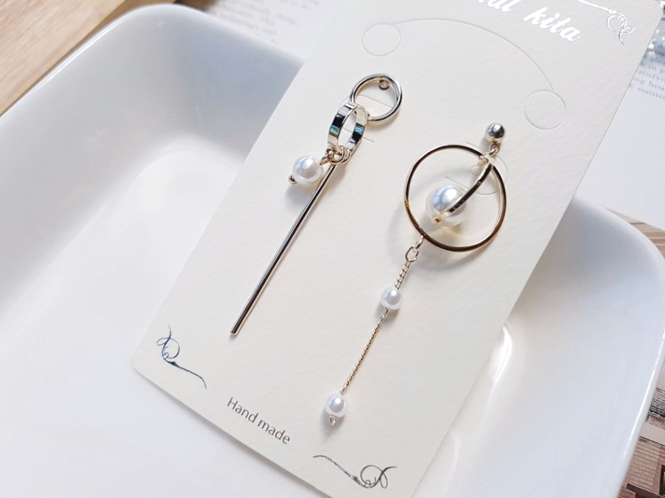 Pearl chain bar drop earrings girlfriend gift fanc