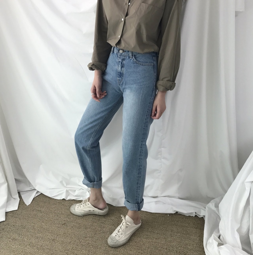 Women Jeans Pants Roll-up Denim Pants Fit Fall Aut