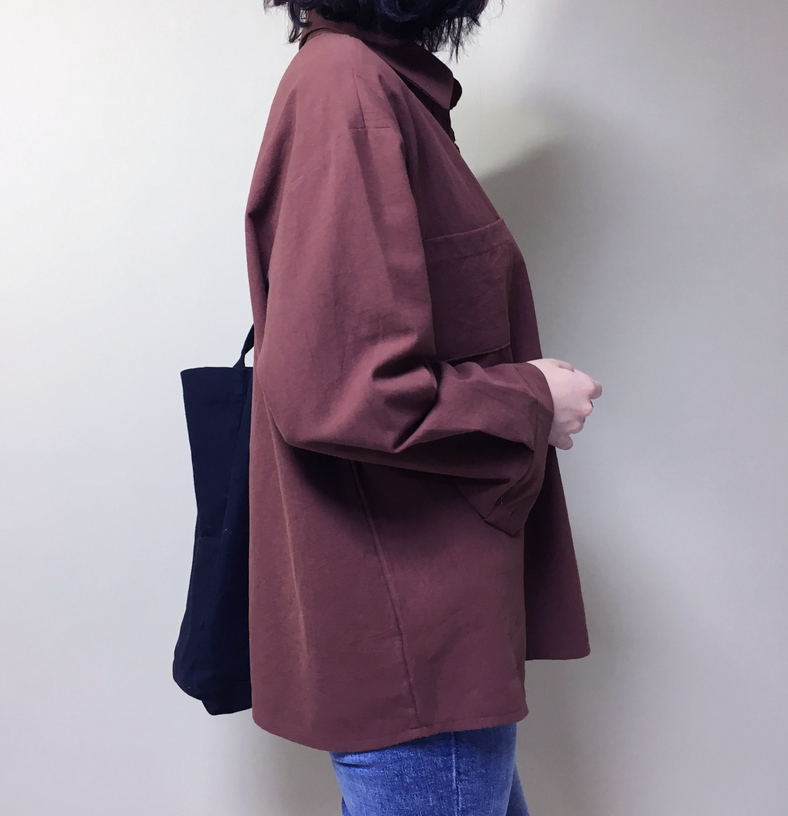 Half-open half-button cotton shirt southern color 