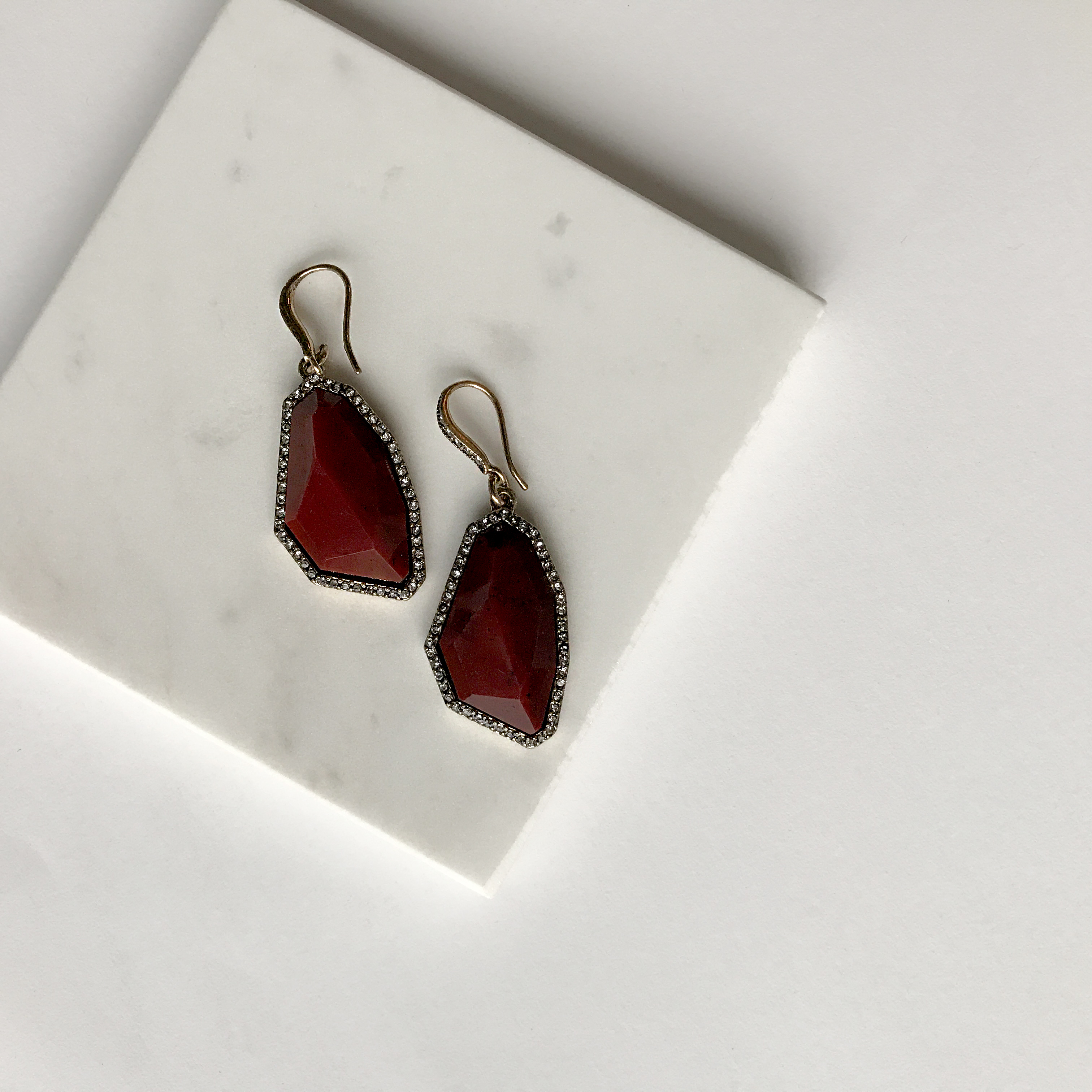 Deep Burgundy Stone Earrings First Wardrobe Drop A