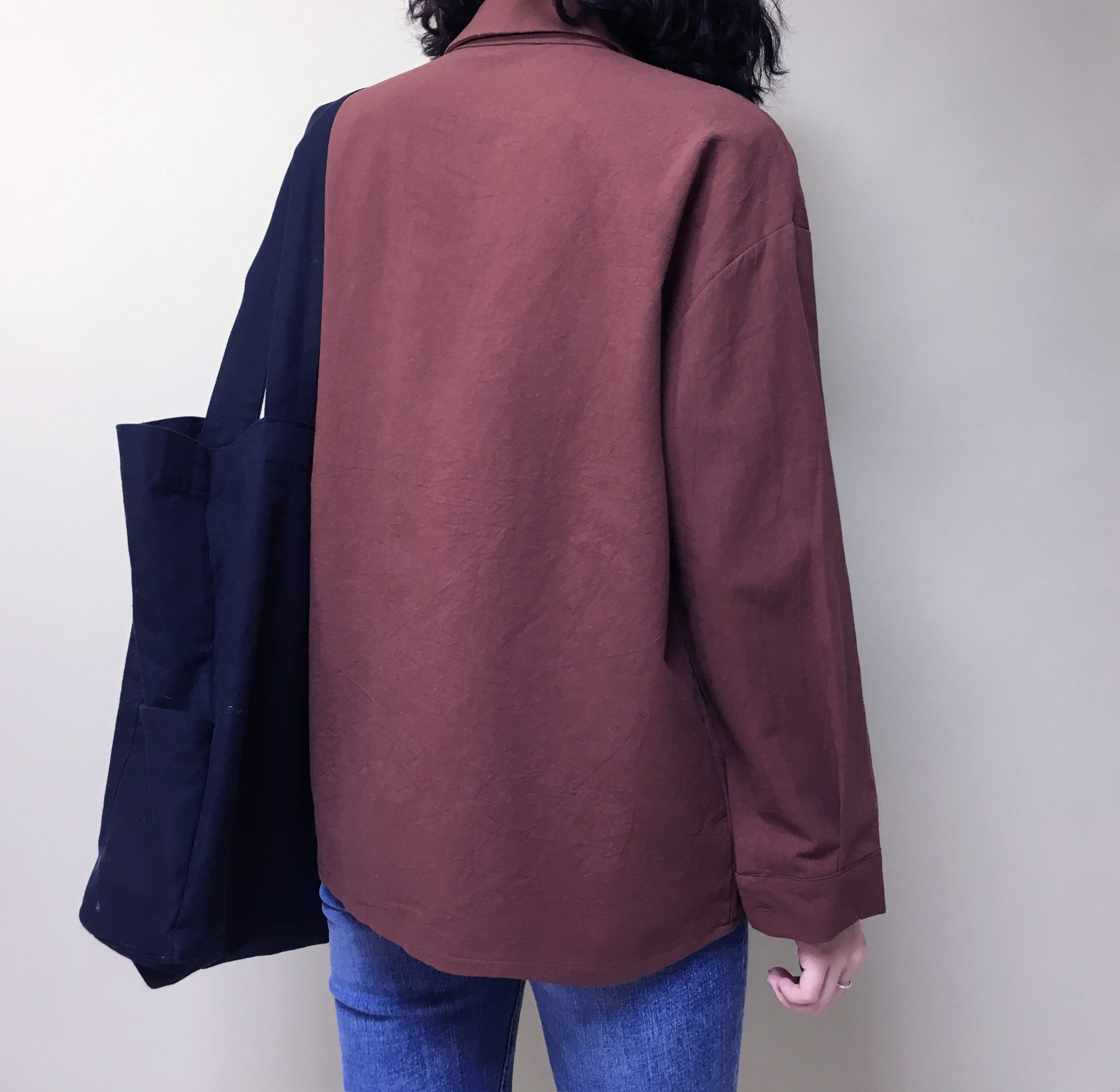 Half-open half-button cotton shirt southern color 