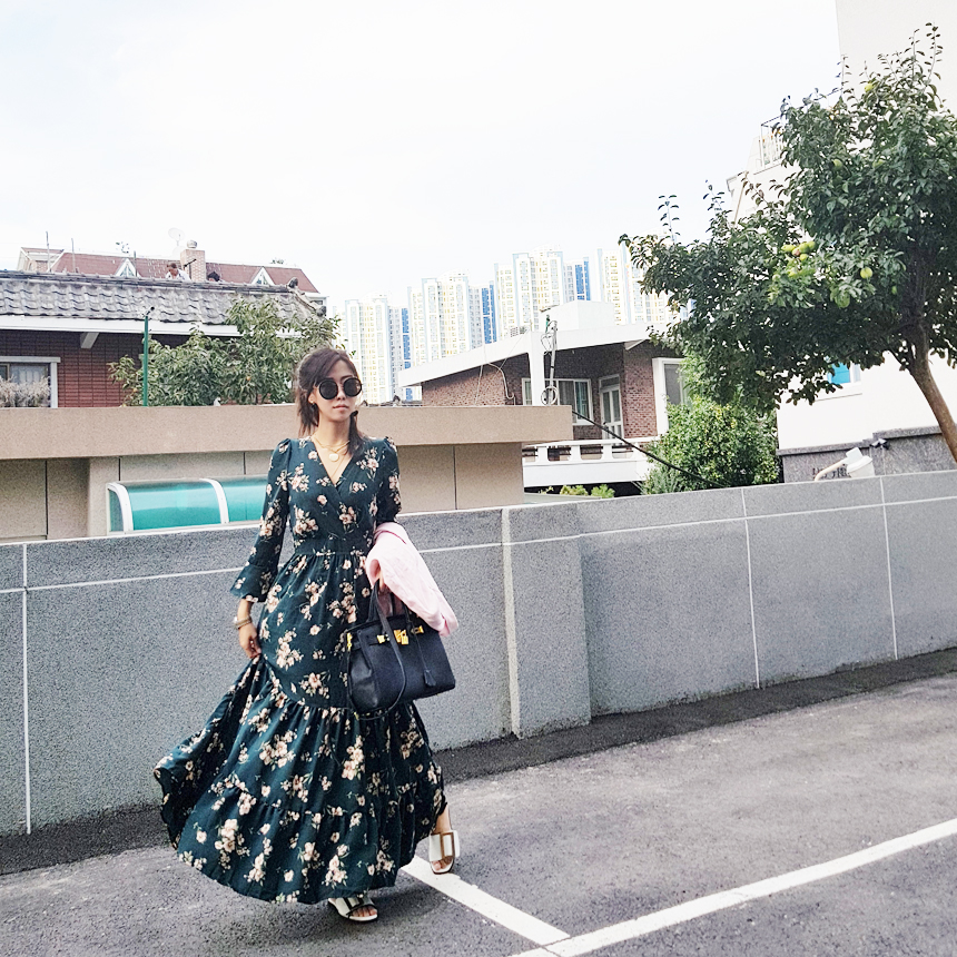 New Women Dress London Gray Autumn Blossom Flower 