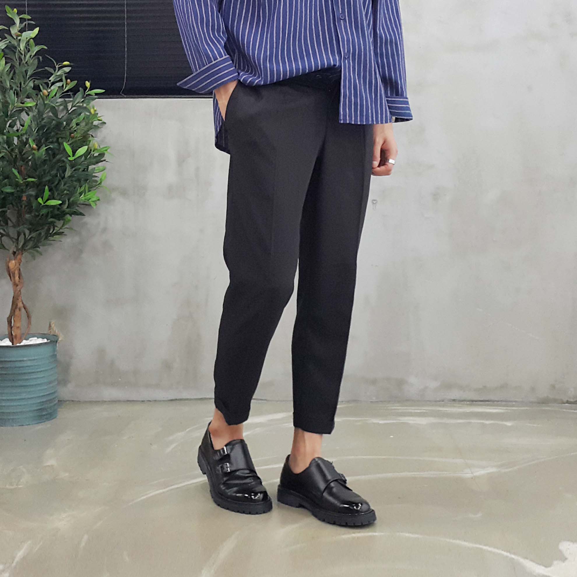 Men Leather Shoes Monk Strap Clipper Men's Loop