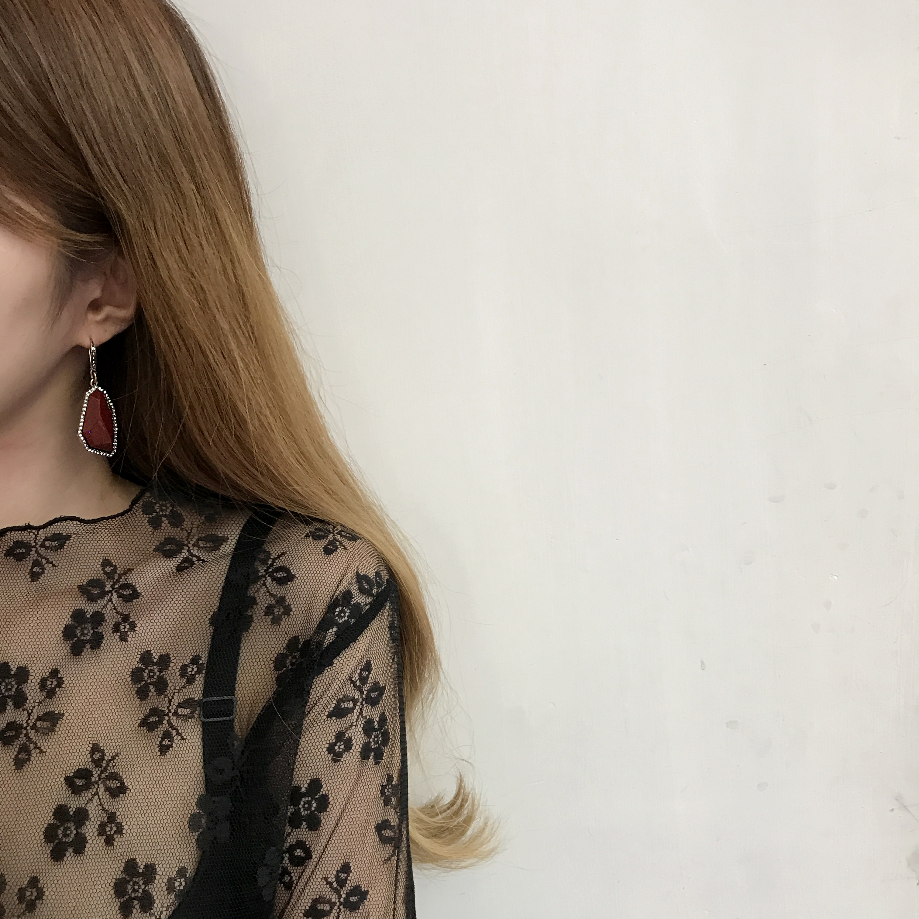 Deep Burgundy Stone Earrings First Wardrobe Drop A