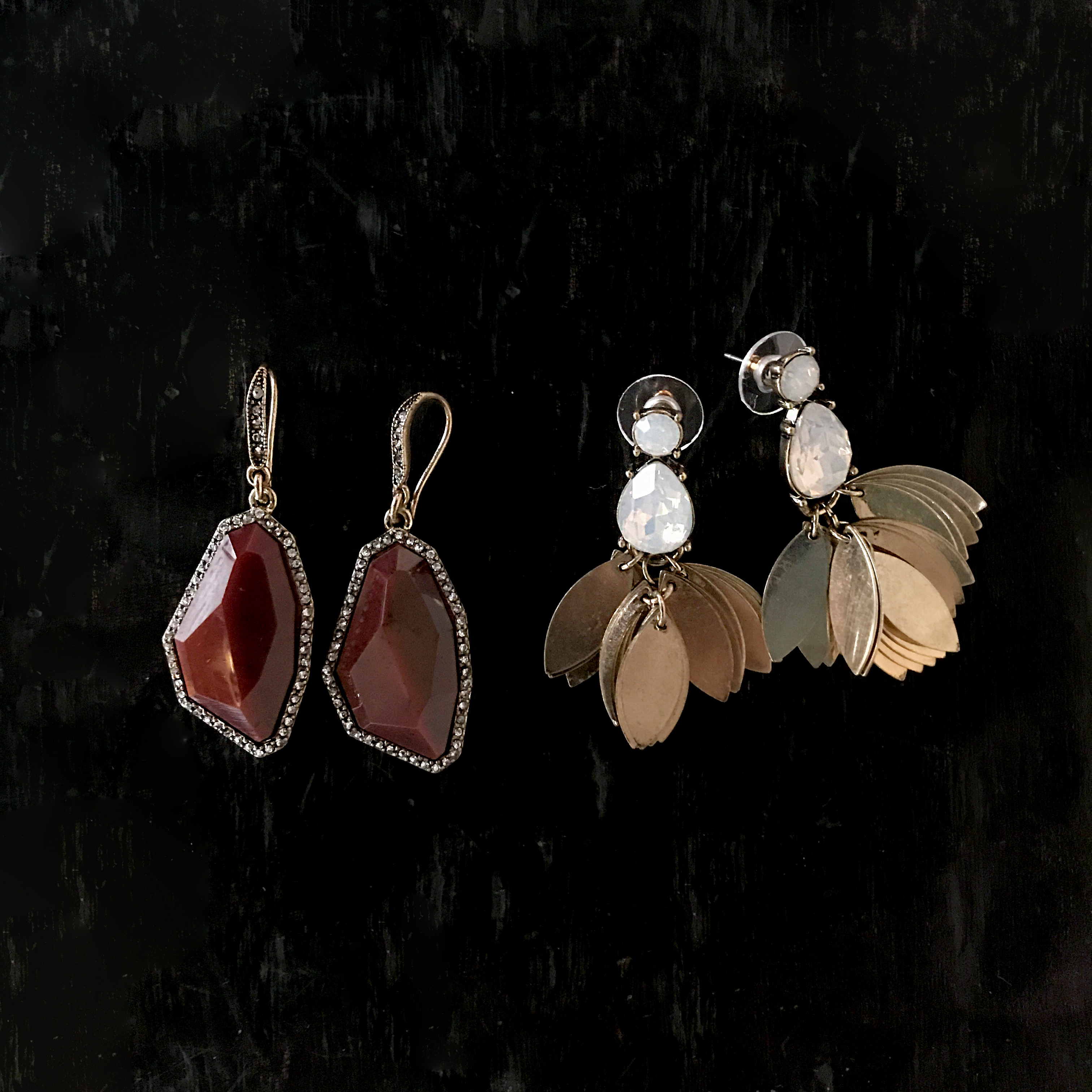 Deep Burgundy Stone Earrings First Wardrobe Drop A