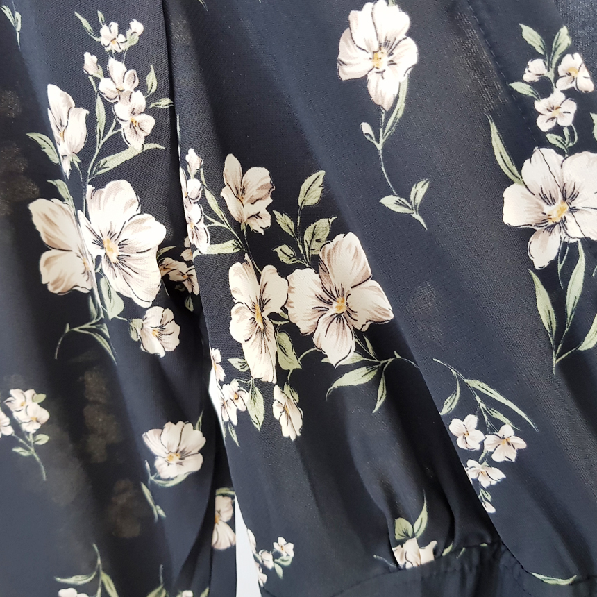 New Women Dress London Gray Autumn Blossom Flower 