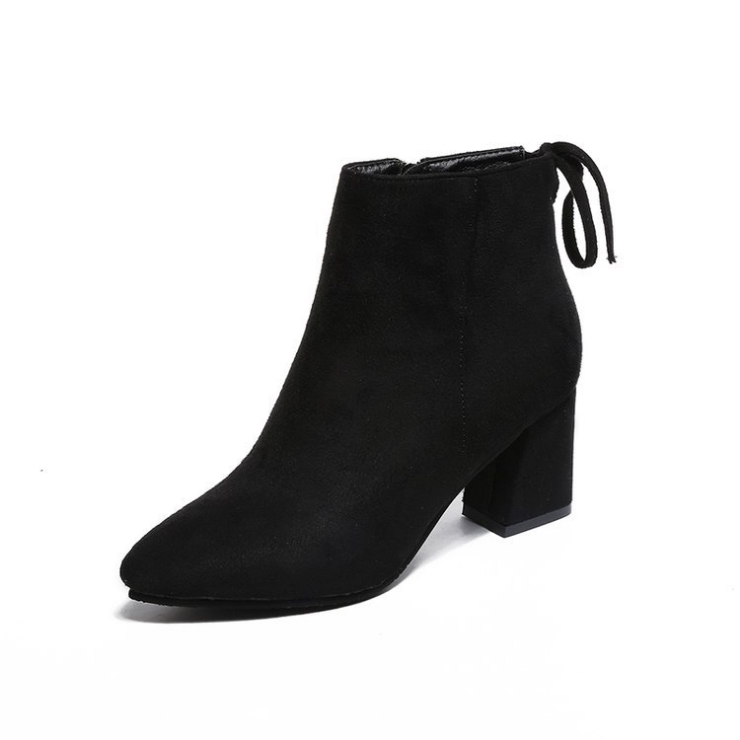 Premium Ribbon Sunglasses Suede Angle Boots 3color