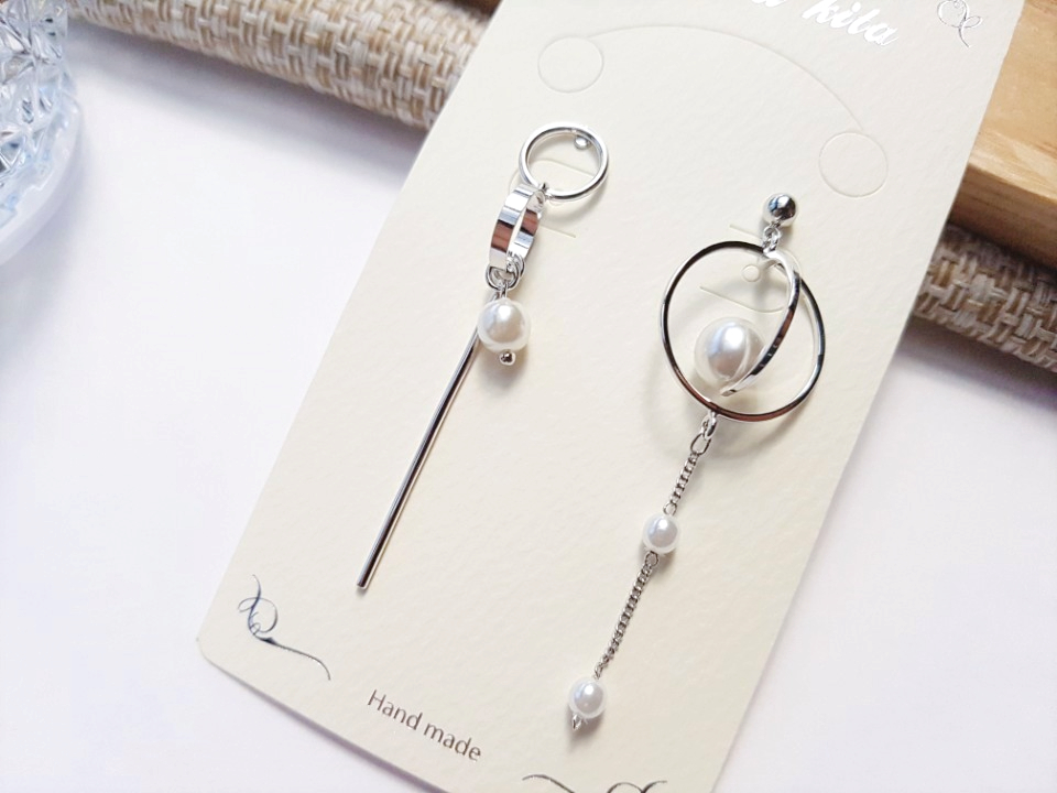 Pearl chain bar drop earrings girlfriend gift fanc