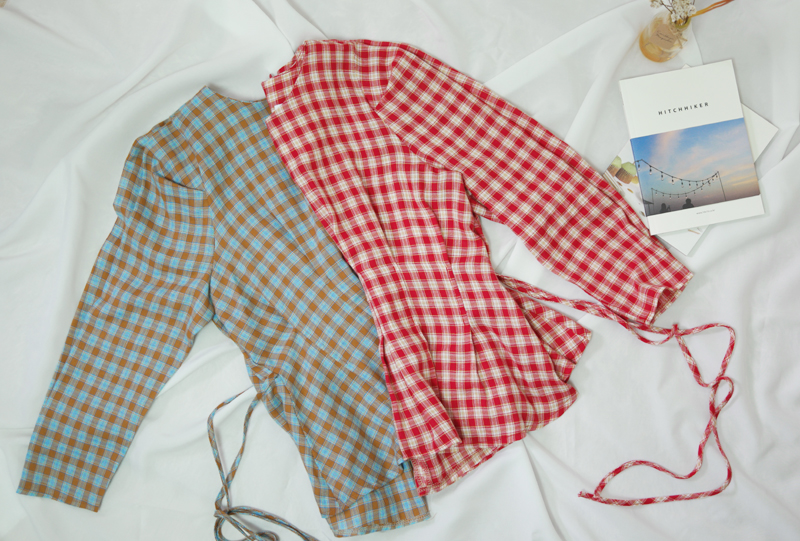 Women Blouses JUAN Check blouse Daily coordination