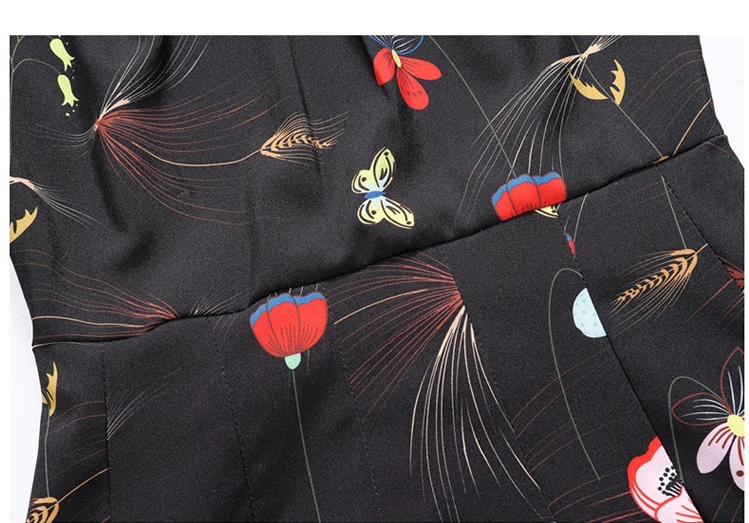 New Women Dress Flower Pattern Autumn Dress Luxury
