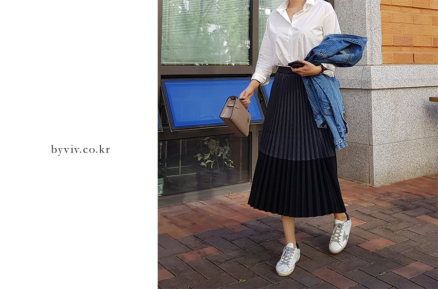 Wool color pleated pleated skirt 2color skirt 30s 