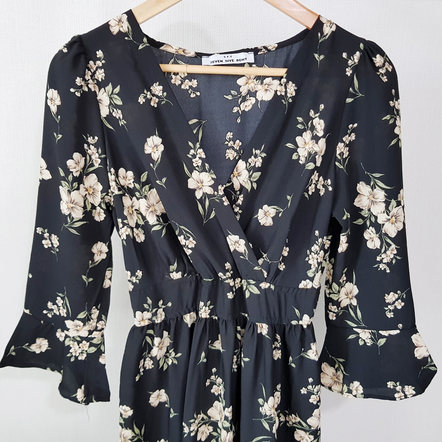 New Women Dress London Gray Autumn Blossom Flower 