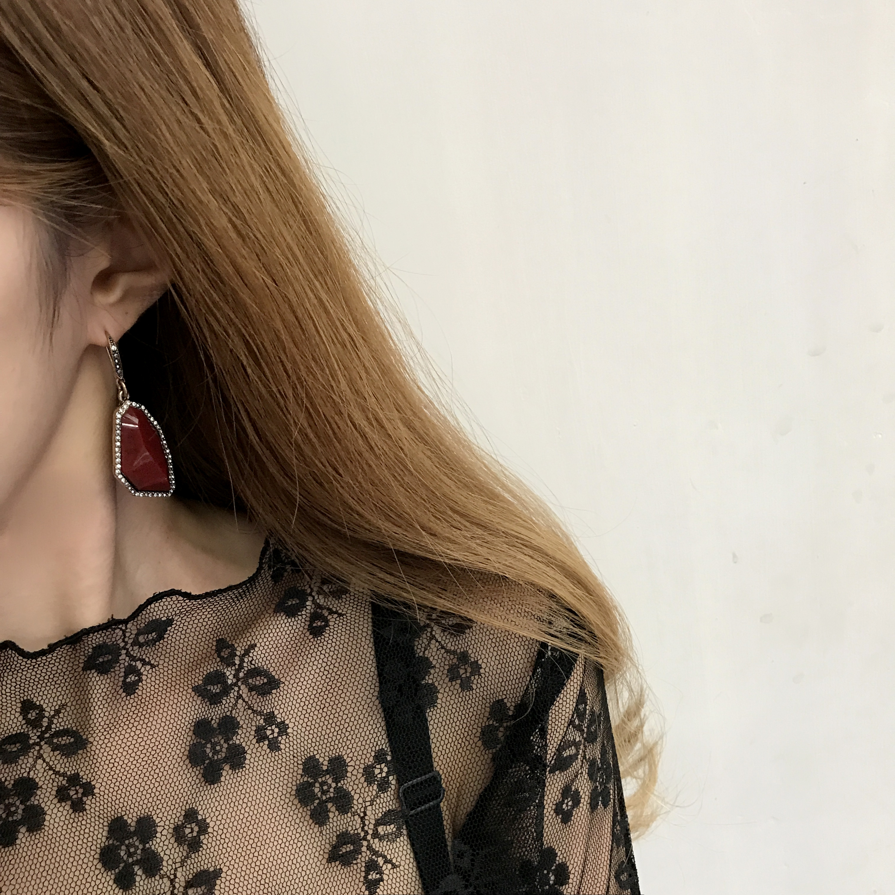 Deep Burgundy Stone Earrings First Wardrobe Drop A