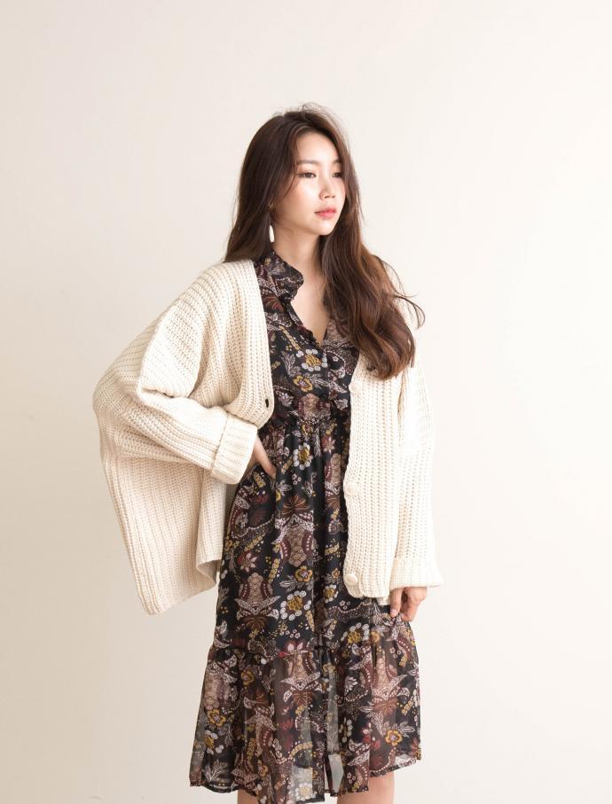 New Women Dress Blenic Flower Shirring Dress