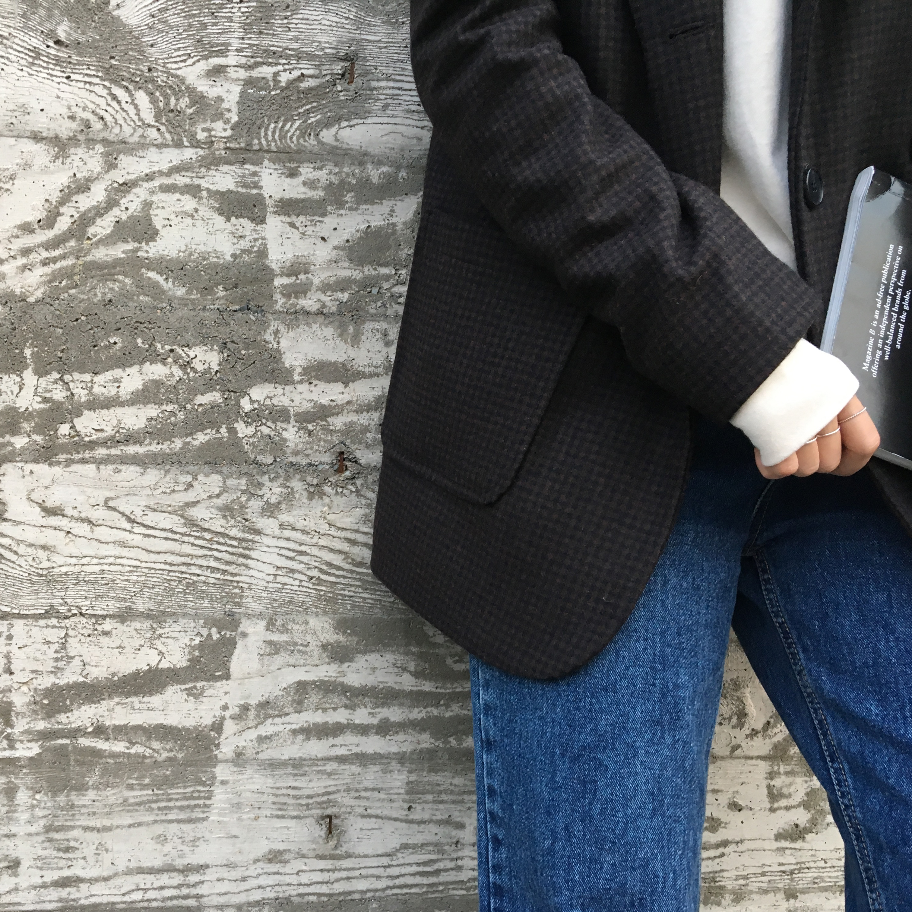 Korea Jeans Pants Roll-up Denim Pants Jeans Vintag