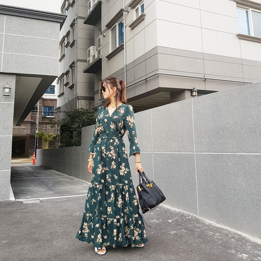 New Women Dress London Gray Autumn Blossom Flower 