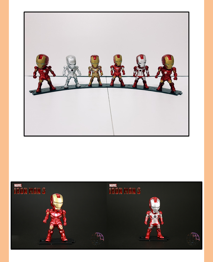 6-piece figure set Ironman 10cm Car interior decor