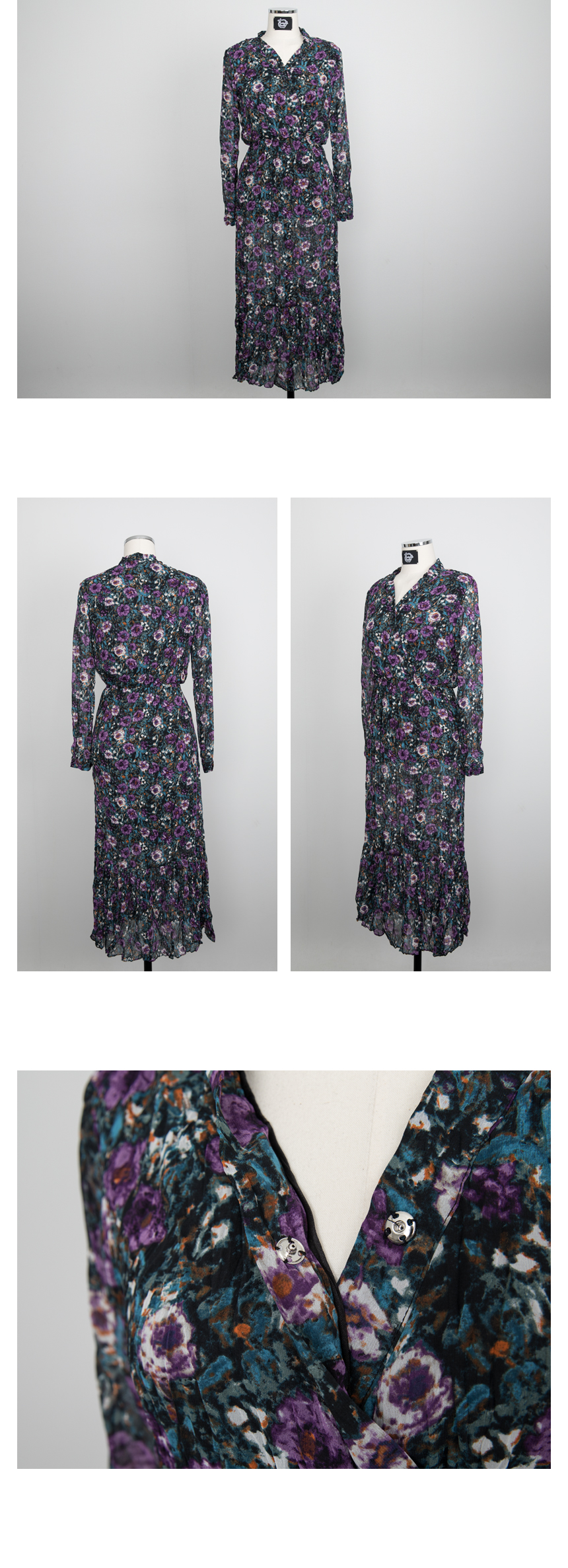 New Women's Dress Autumn Flower Long Dress Top 