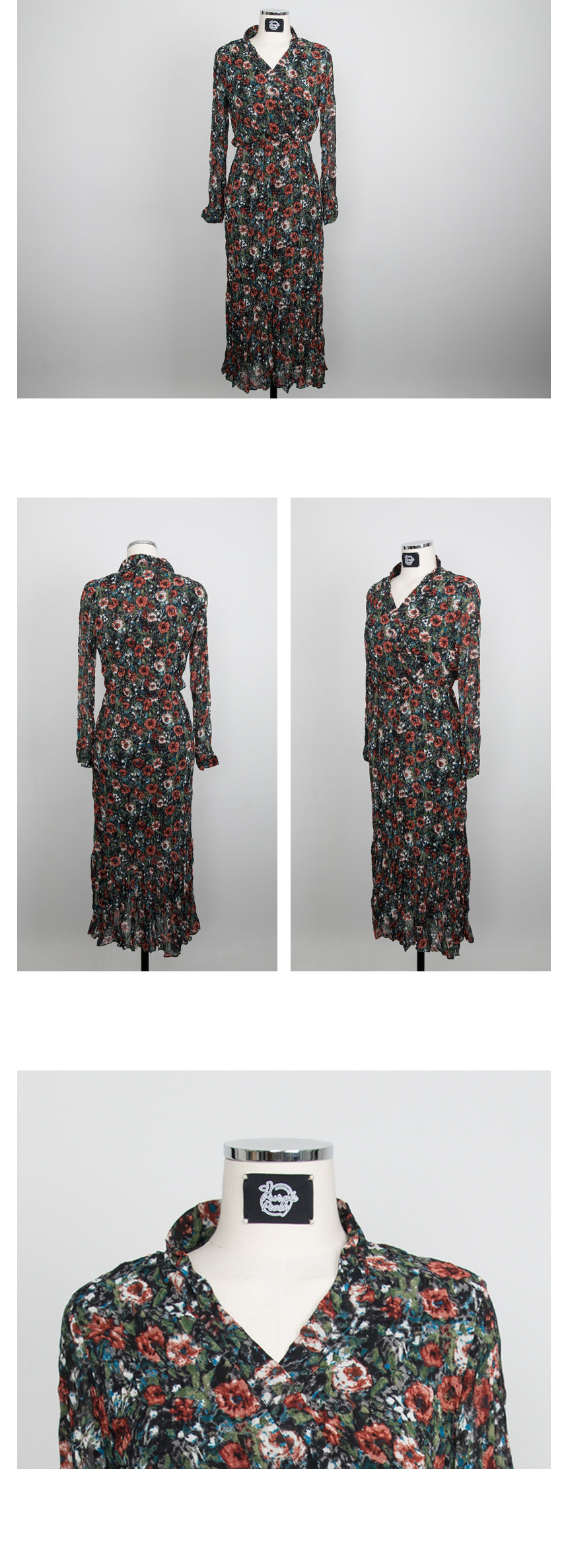 New Women's Dress Autumn Flower Long Dress Top 
