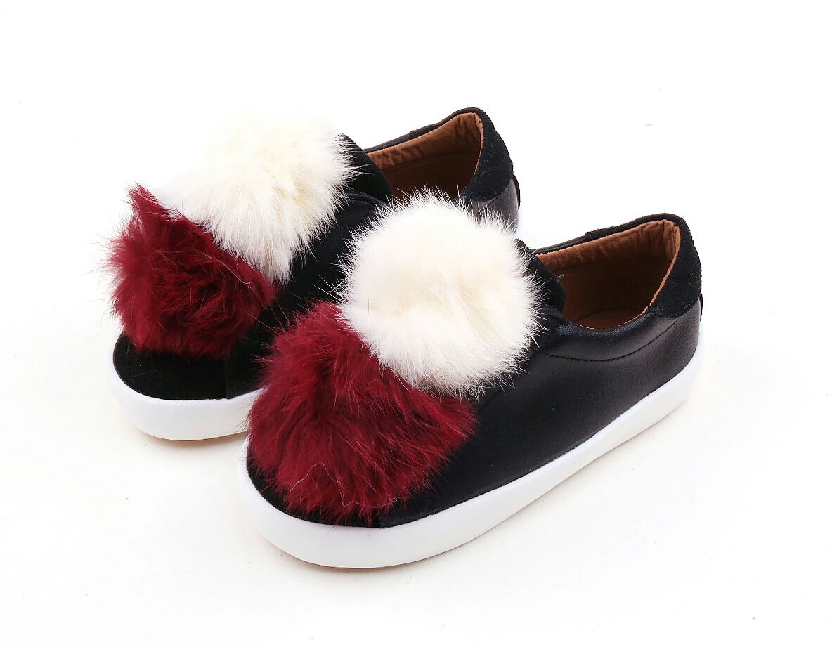 NEW KIDS SHOES baby girl child black white slip-on