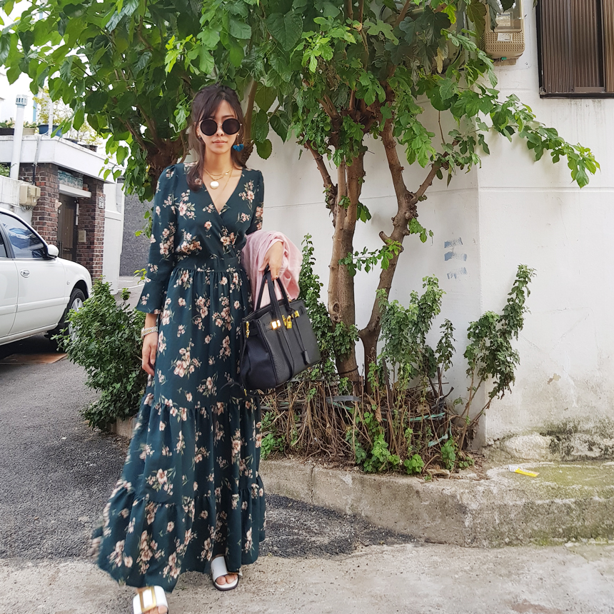 New Women Dress London Gray Autumn Blossom Flower 