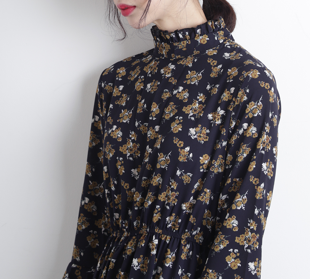 New Women Dress Mood Night Neck Frill Chiffon Flow