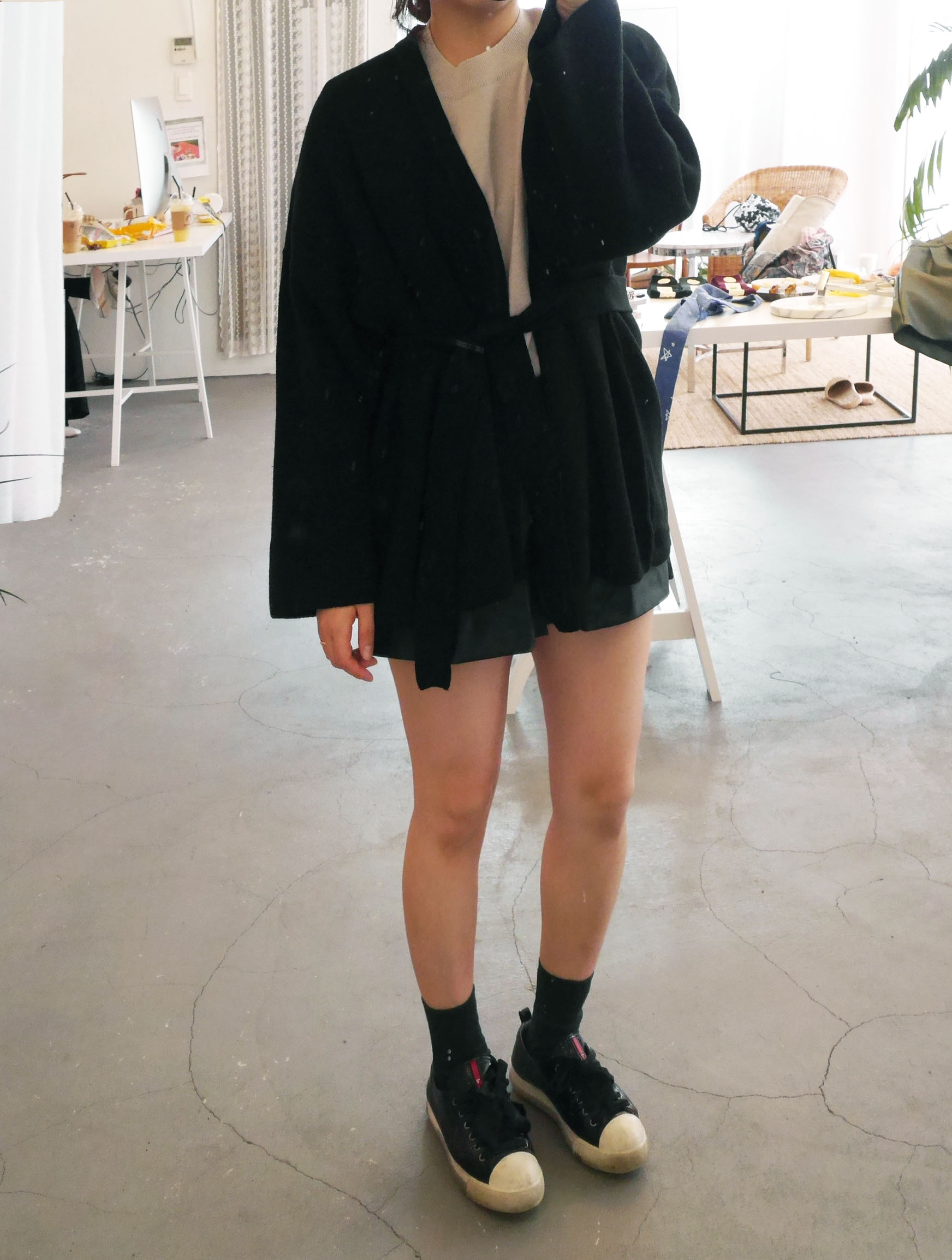 Women Short Pants A slim line A-line leather short