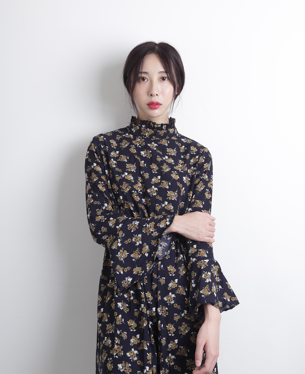 New Women Dress Mood Night Neck Frill Chiffon Flow