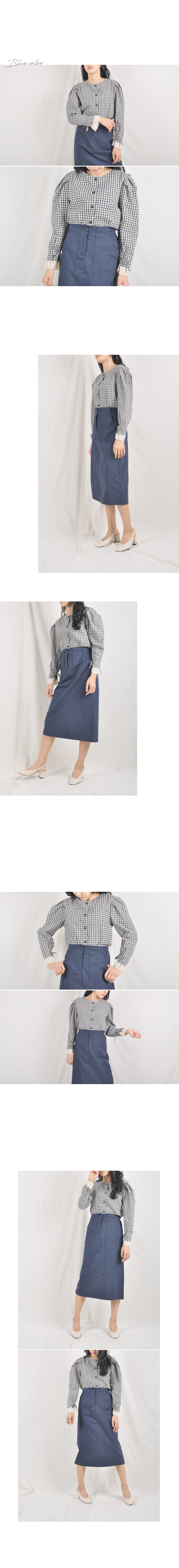 Women Blouses Lace Check Blouse Autumn Sleeved Shi