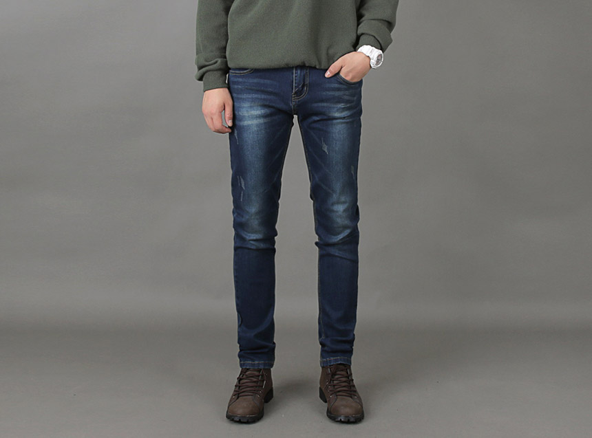 Korea Jeans Pants PAN033 Point Wearing Jeans Man o