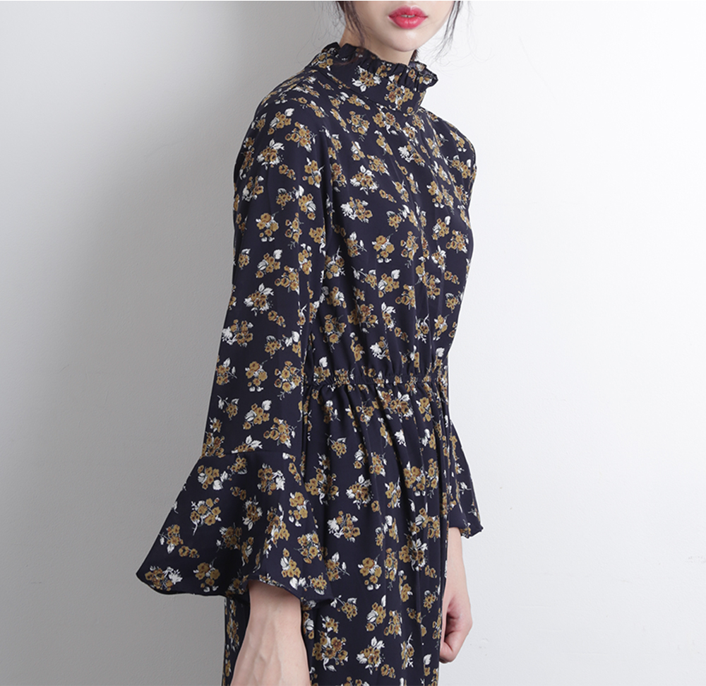 New Women Dress Mood Night Neck Frill Chiffon Flow