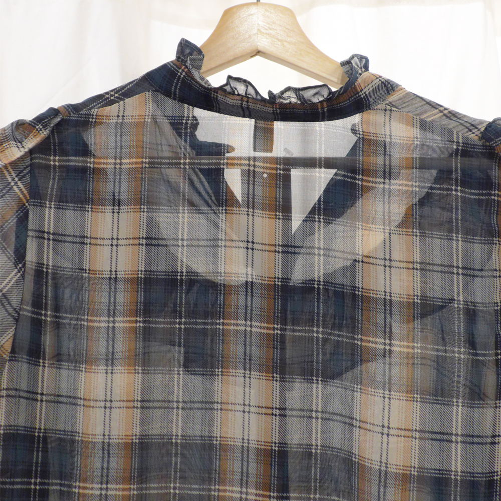 Women Blouses check Chiffon blouse Daily coordinat