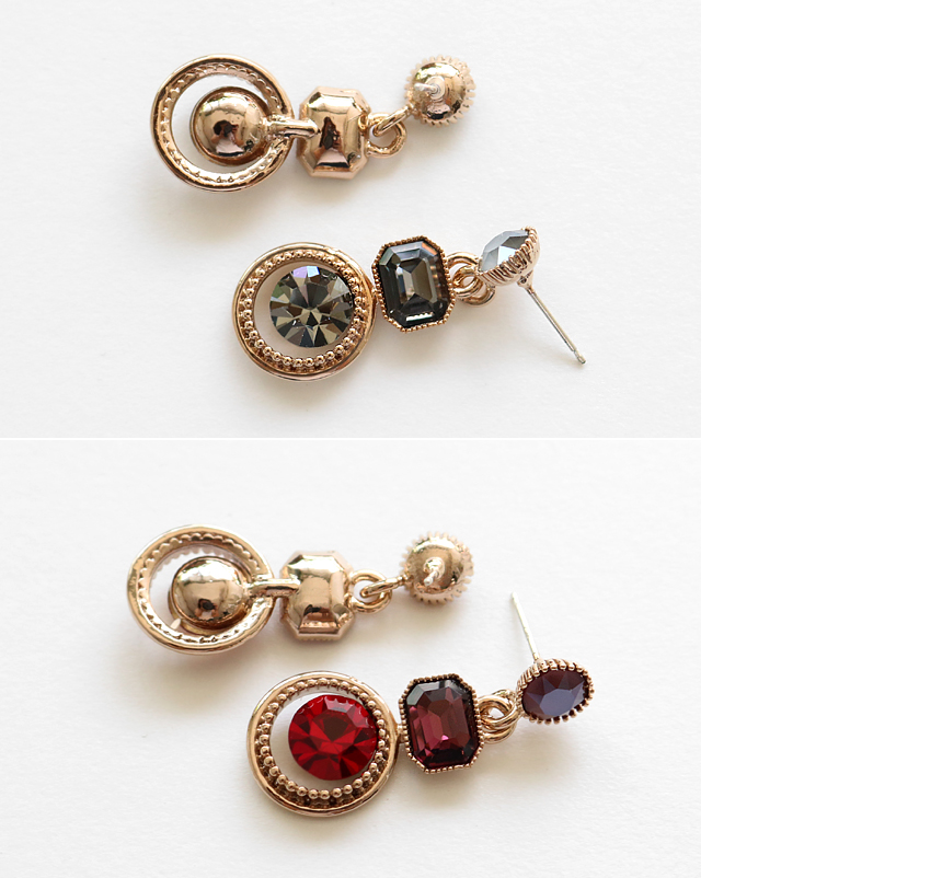 Color Cubic Drop Earring E565 Bright Flower