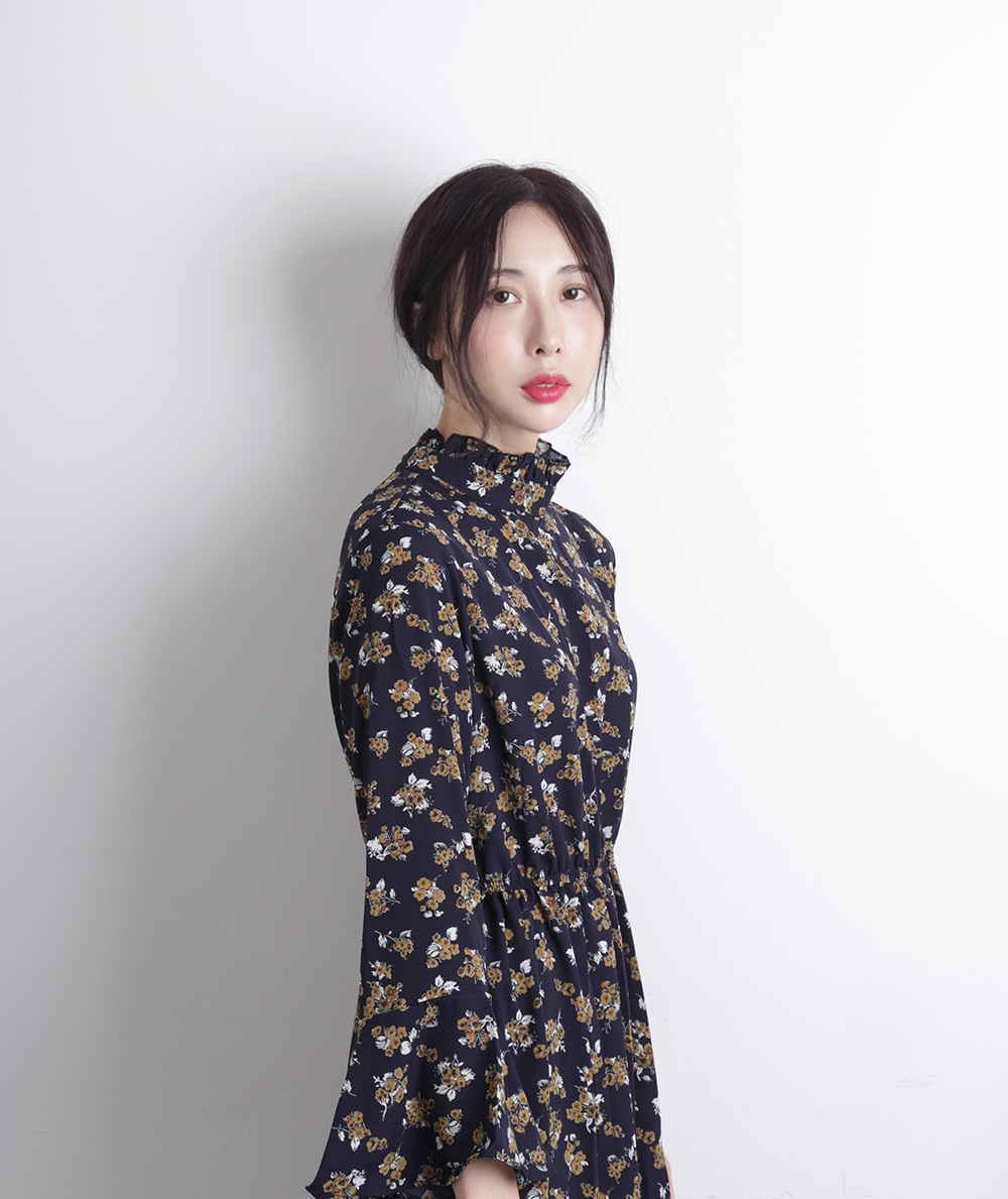 New Women Dress Mood Night Neck Frill Chiffon Flow