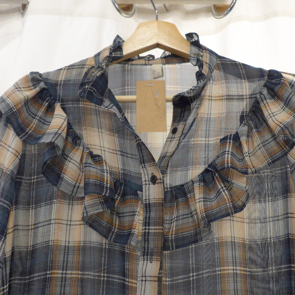 Women Blouses check Chiffon blouse Daily coordinat