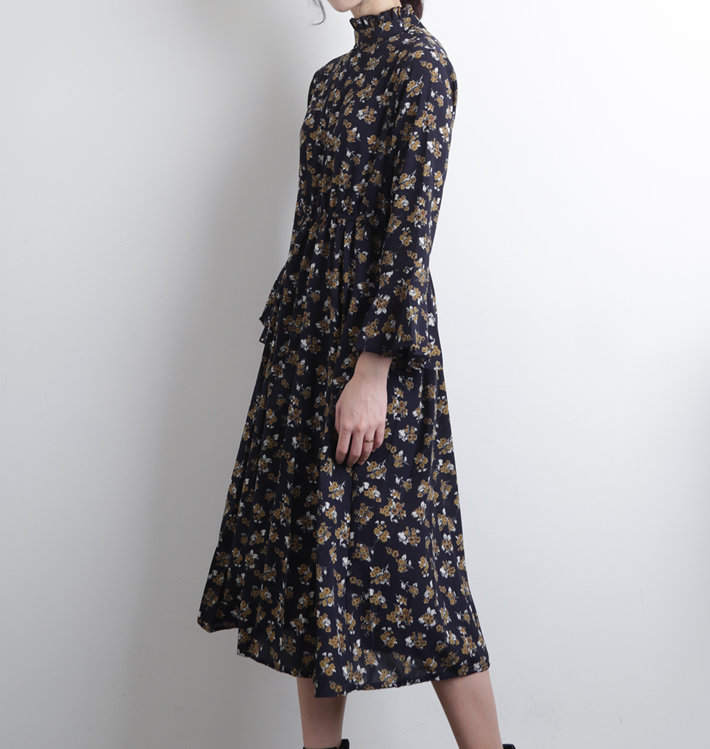 New Women Dress Mood Night Neck Frill Chiffon Flow