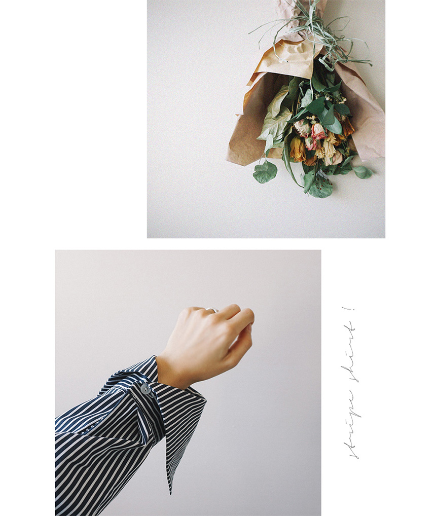 Loose-fit striped cuff -s-shirt Women's Fall Fa