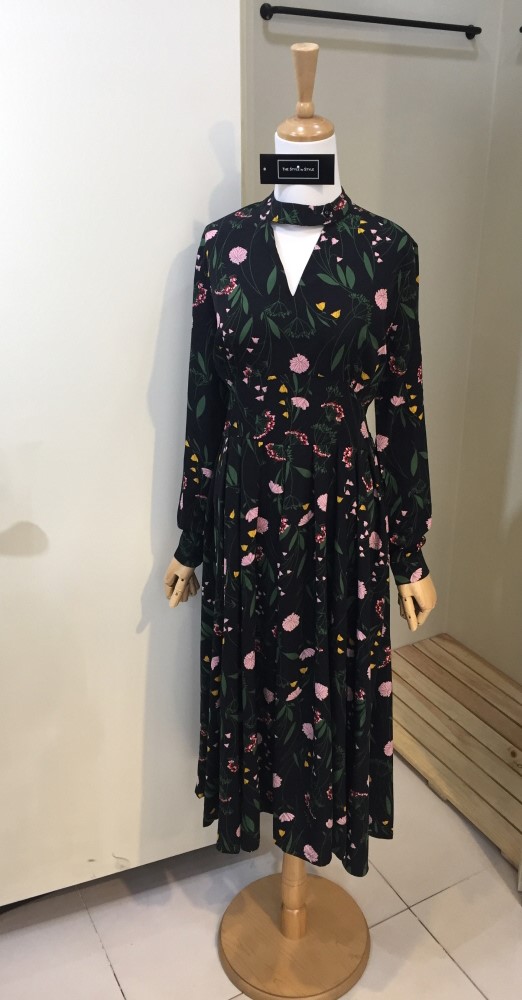 New Women Dress Black Flower One Piece 20's 30&