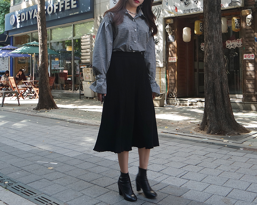 Golgi Knit A-Line Long Skirt Modern Unique Sensiti