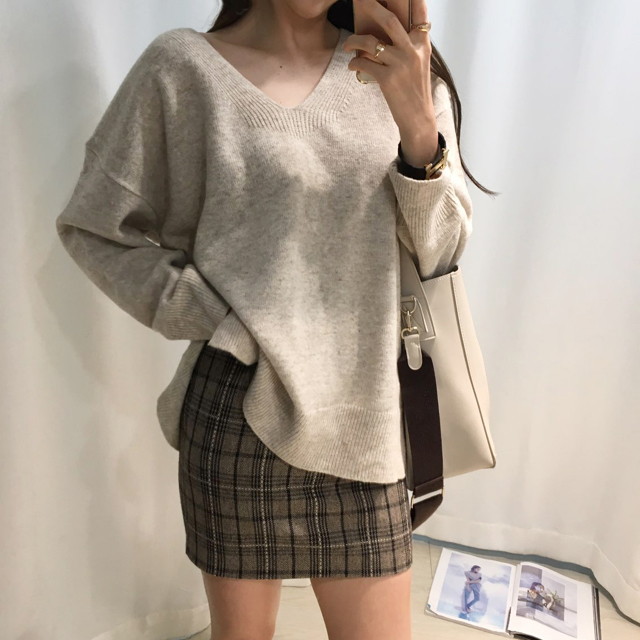 Woolen Check Mini-Skirt Classic Look Wedding Fashi