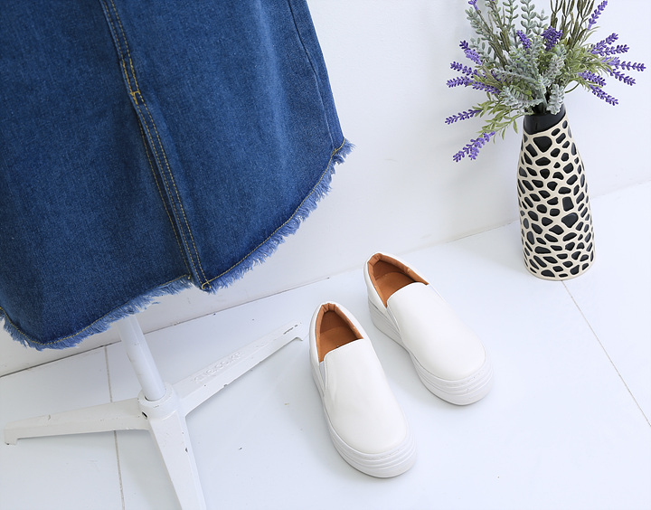 Denim Skirt Long Pocket Front Chinchilla 2 Color S