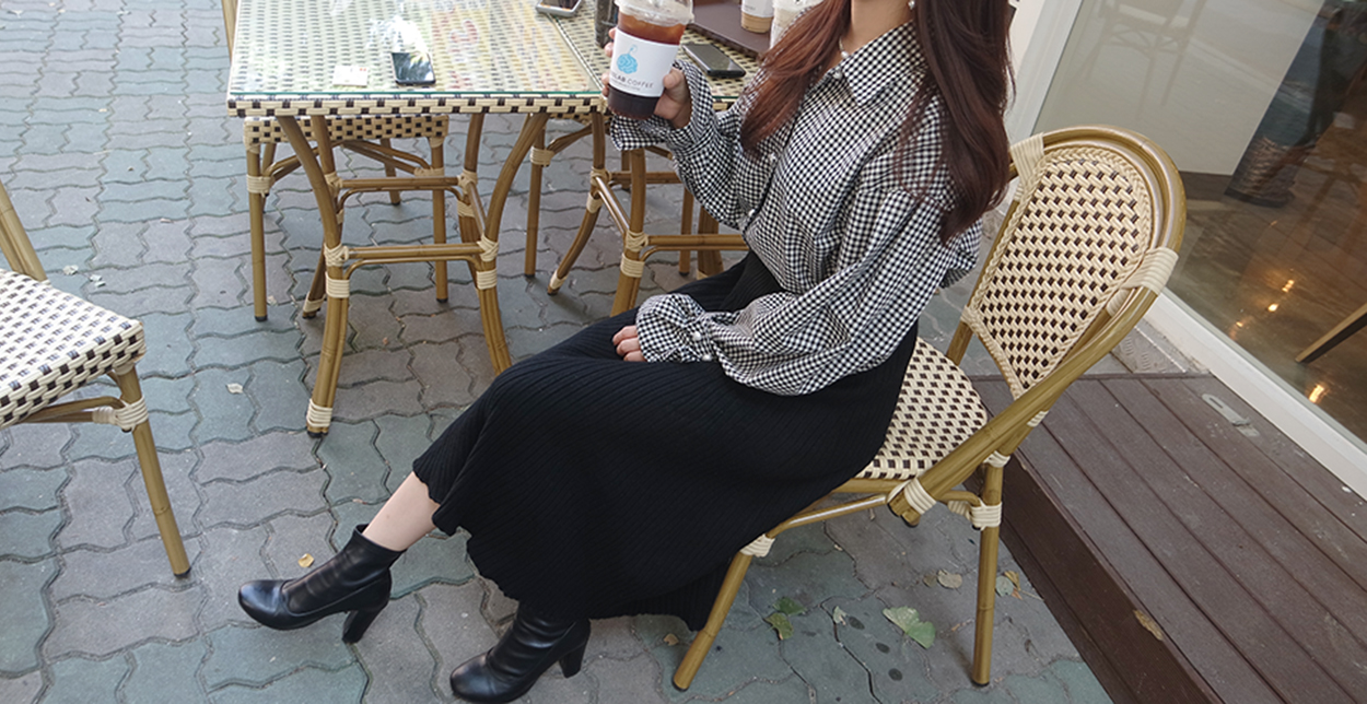 Golgi Knit A-Line Long Skirt Modern Unique Sensiti