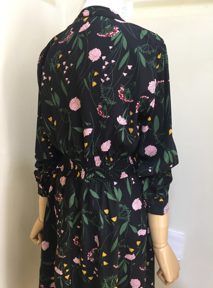 New Women Dress Black Flower One Piece 20's 30&