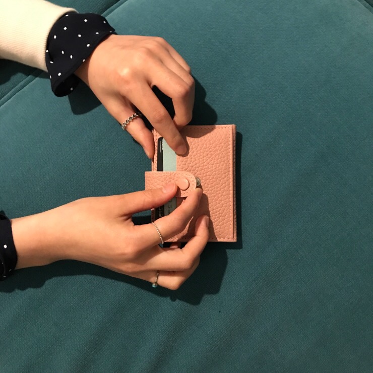 NEW CARD HOLDER WALLETS Minstrel Leather Button Wa