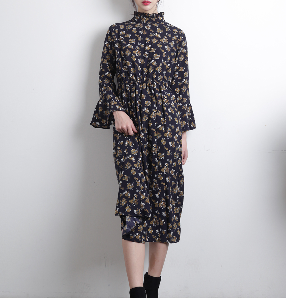 New Women Dress Mood Night Neck Frill Chiffon Flow