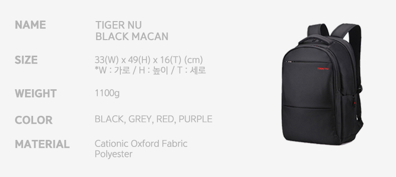 NEW BACKPACK Tiger nu Black Cane college bag busin