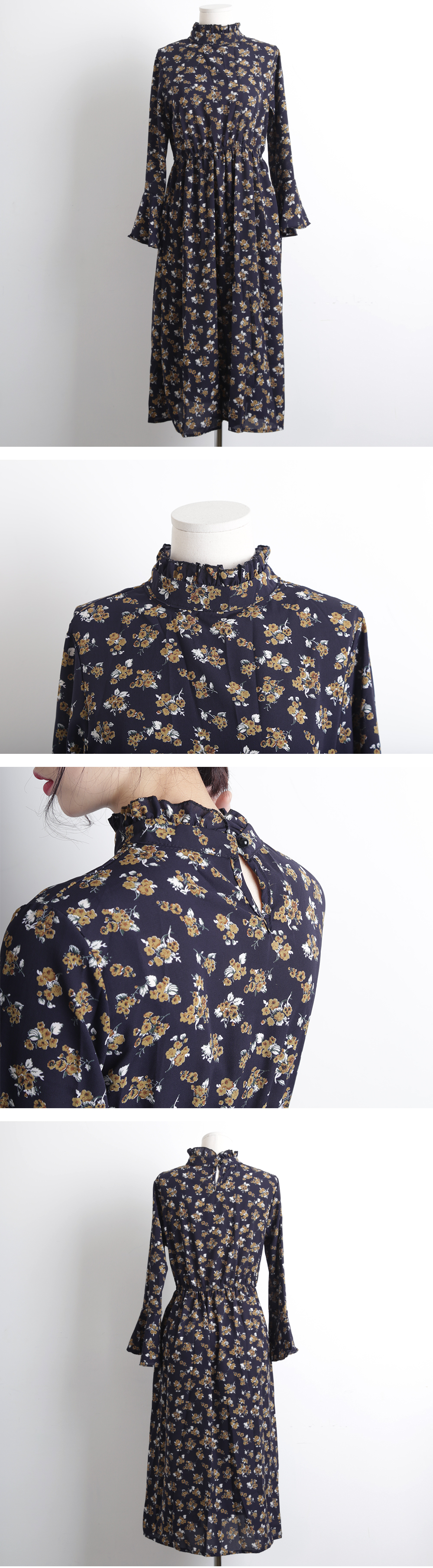 New Women Dress Mood Night Neck Frill Chiffon Flow